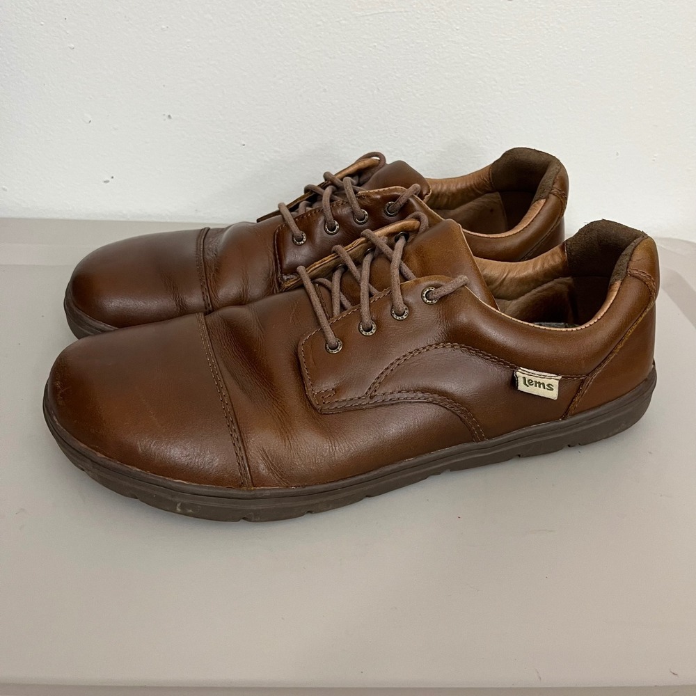 Lems Nine2Five Dress Shoes Men 44 10.5 Leather Minimalist Zero Drop Barefoot